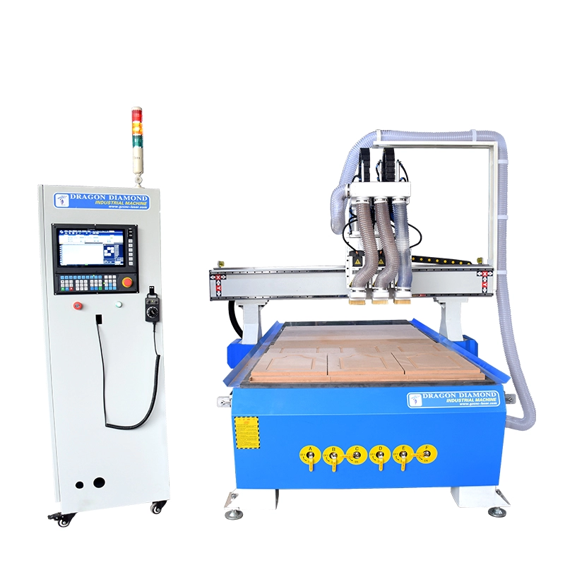 Máquina de grabado de madera CNC digital de 3 cabezas