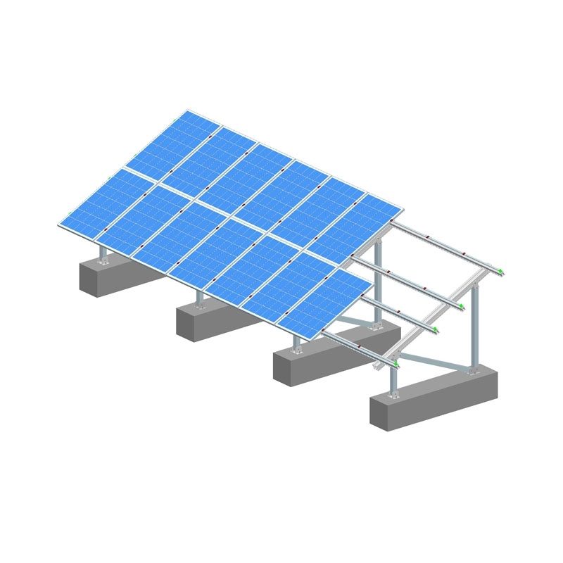 Sistema de montaje en tierra solar de aluminio