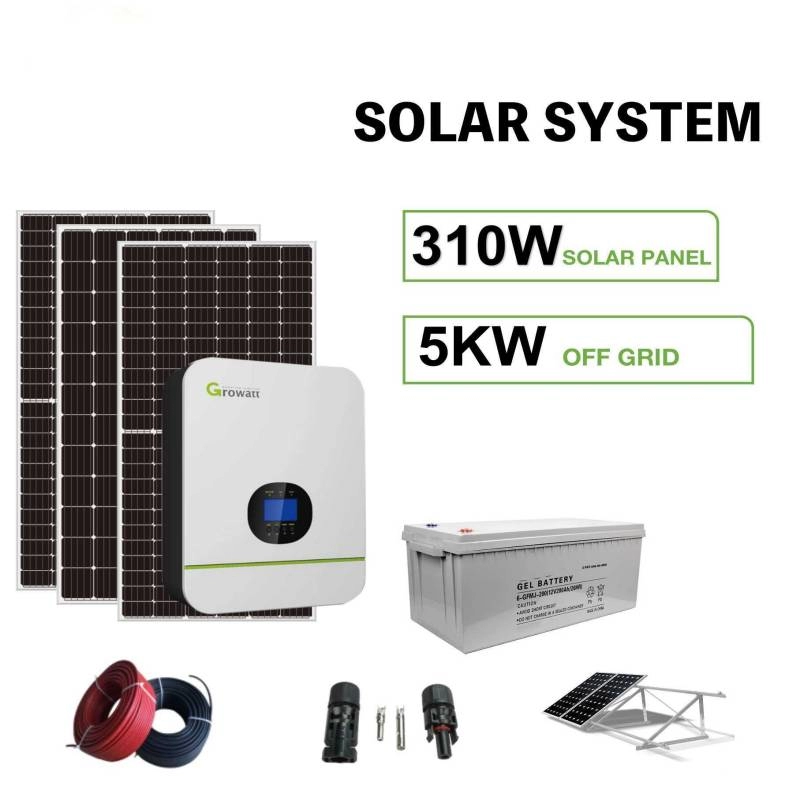 Sistema de energía solar residencial fuera de la red de 5KW