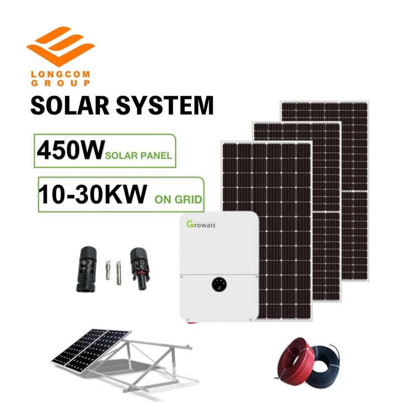 Kit de certificado TUV CE Energía solar en sistema solar de rejilla Sistema de panel solar 10-30kw