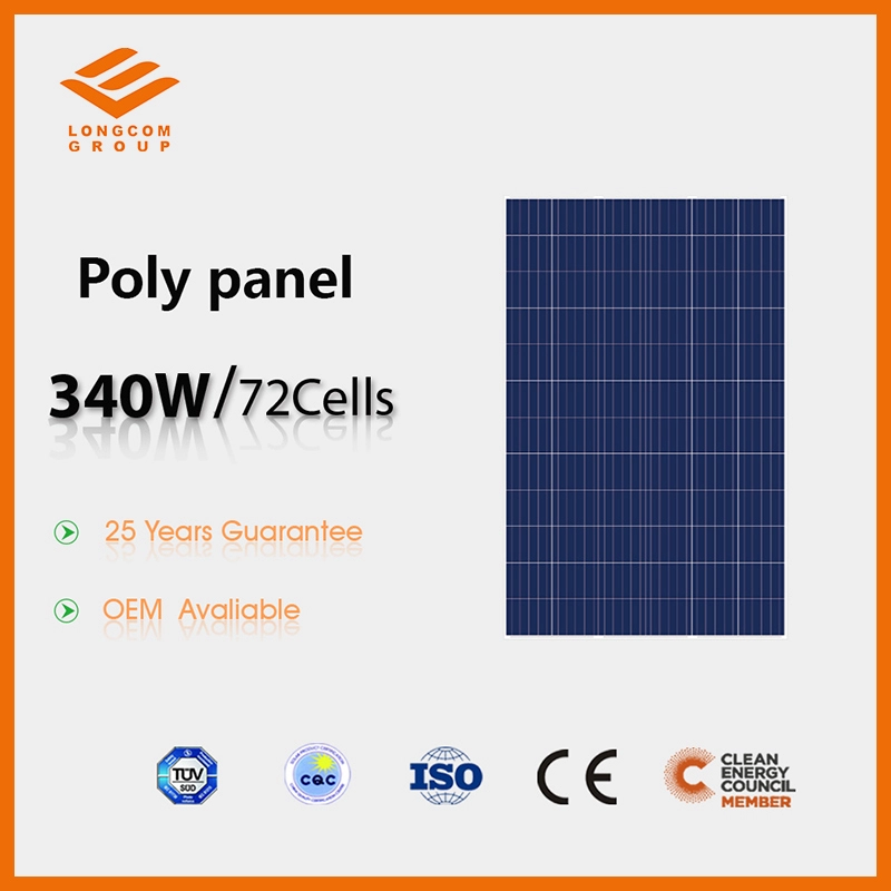 Panel solar de células solares policristalinas de 340W y 72 celdas