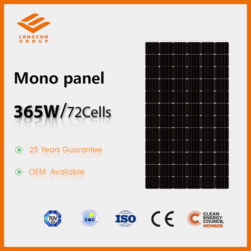 Panel solar monocristalino 365W para el hogar