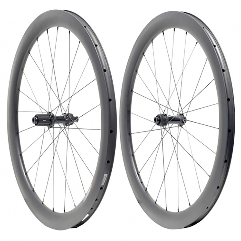 Juego de ruedas de disco de carbono 700C Bicicleta de carretera 28 mm Freno de disco ancho Clincher de carbono