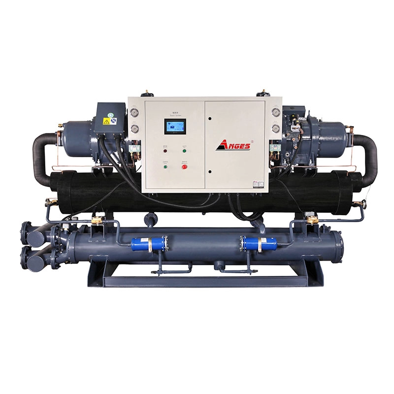 Enfriador de agua de compresor doble refrigerado por agua tipo tornillo industrial AGS-170WDH