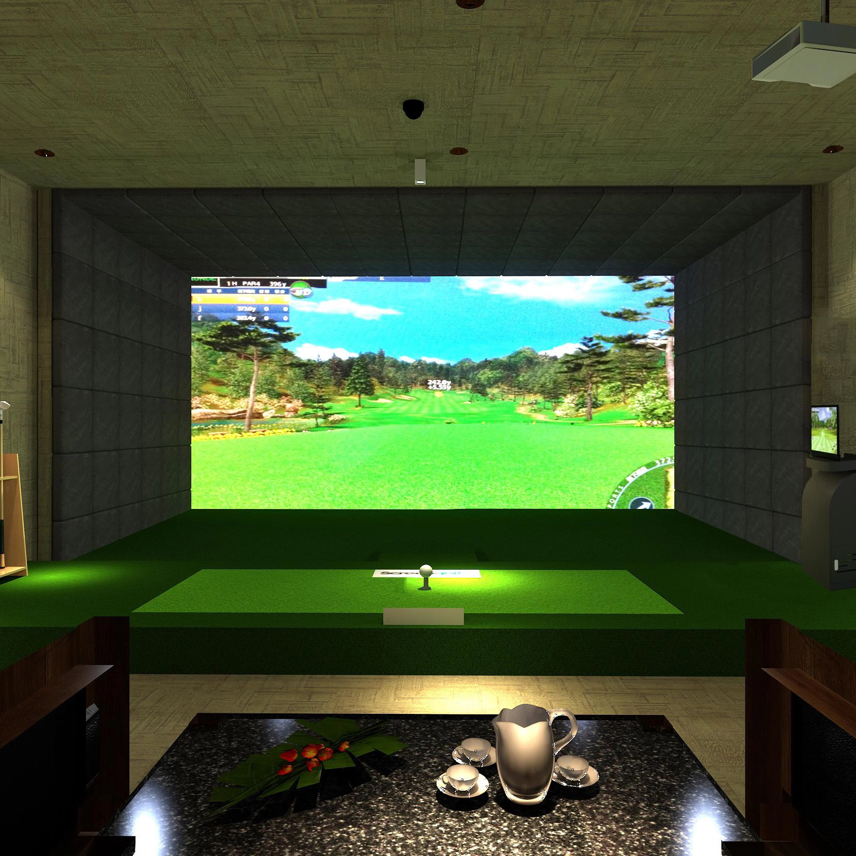 Pantalla de impacto de golf de 9'*10'/pantalla de proyección de simulador