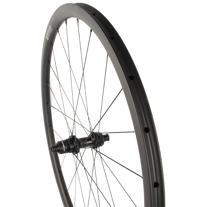 Juego de ruedas de disco de carbono 700C Bicicleta de carretera 25 mm de ancho Freno de disco Tubular de carbono