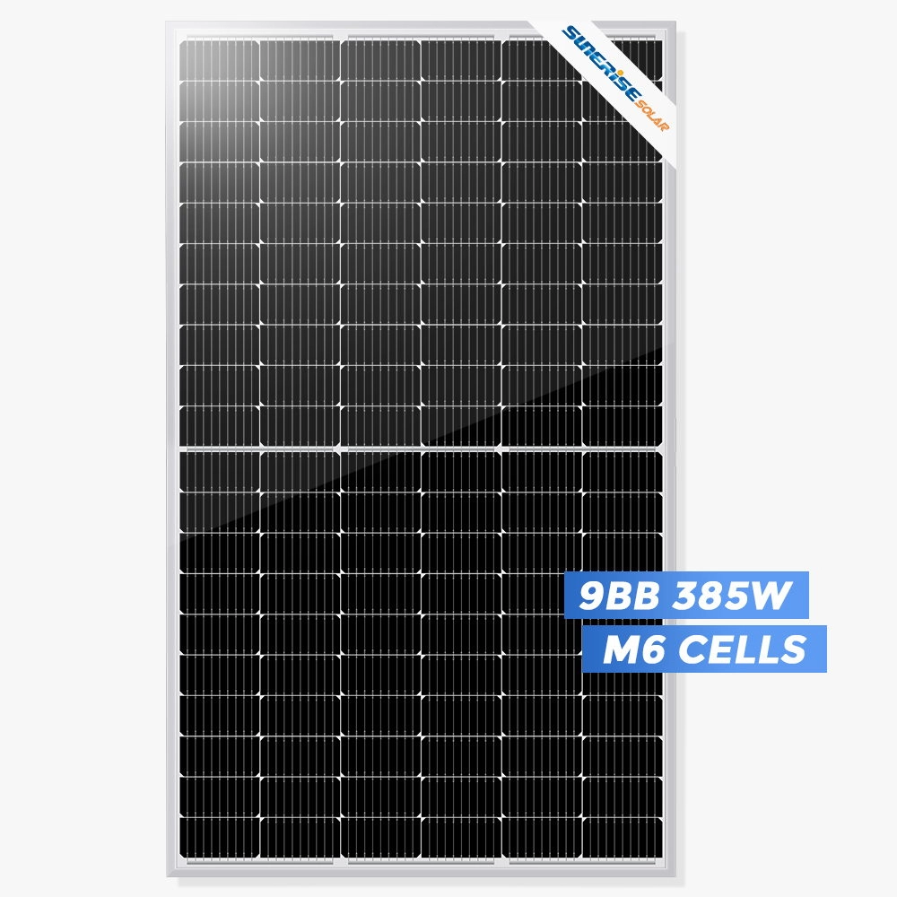 Precio del panel solar mono de 385 vatios de media celda de 166 mm 9BB