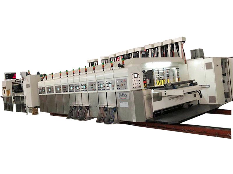 Máquina troqueladora ranuradora de impresión flexográfica de cartón