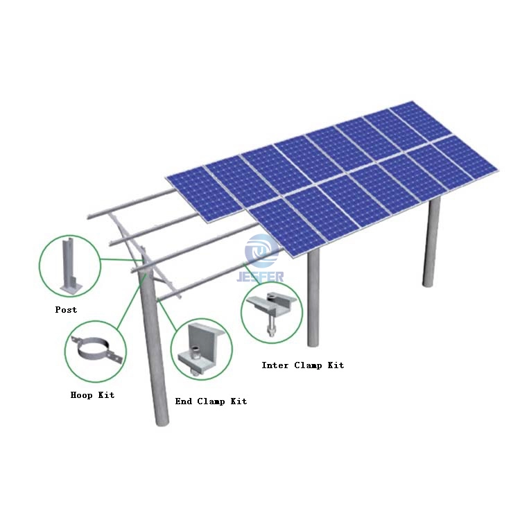 Sistema de montaje de paneles solares fotovoltaicos de gran altura con pilotes de hormigón