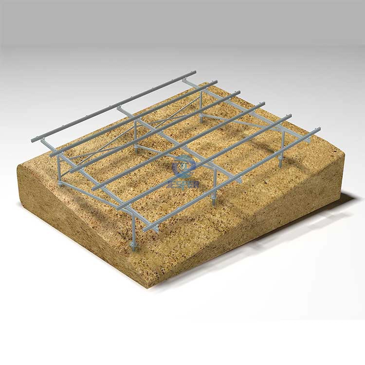 Soporte de montaje fotovoltaico bifacial solar ajustable para terraza en el suelo de la ladera