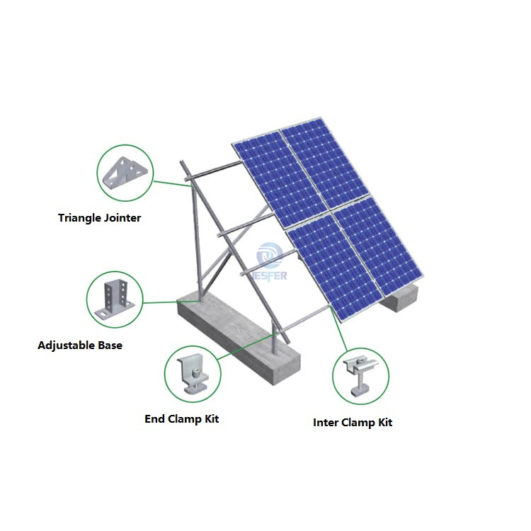 Sistemas de montaje en tierra de energía solar fotovoltaica de acero