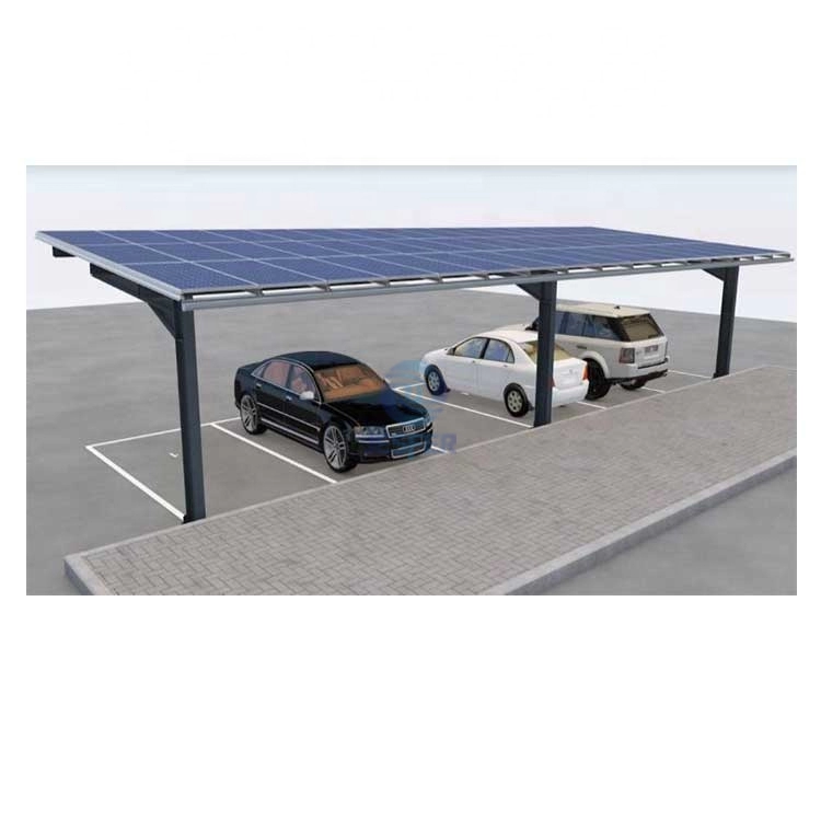 Sistema de cochera fotovoltaica solar resistente a la intemperie de acero al carbono tipo L