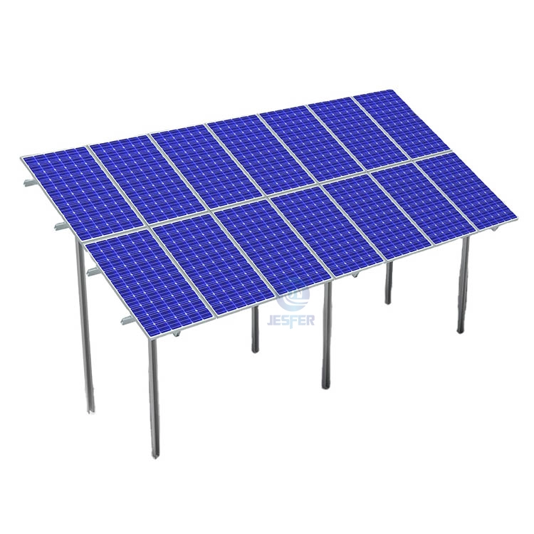 Estructura de montaje en tierra de módulos solares duales de Pille de acero al carbono
