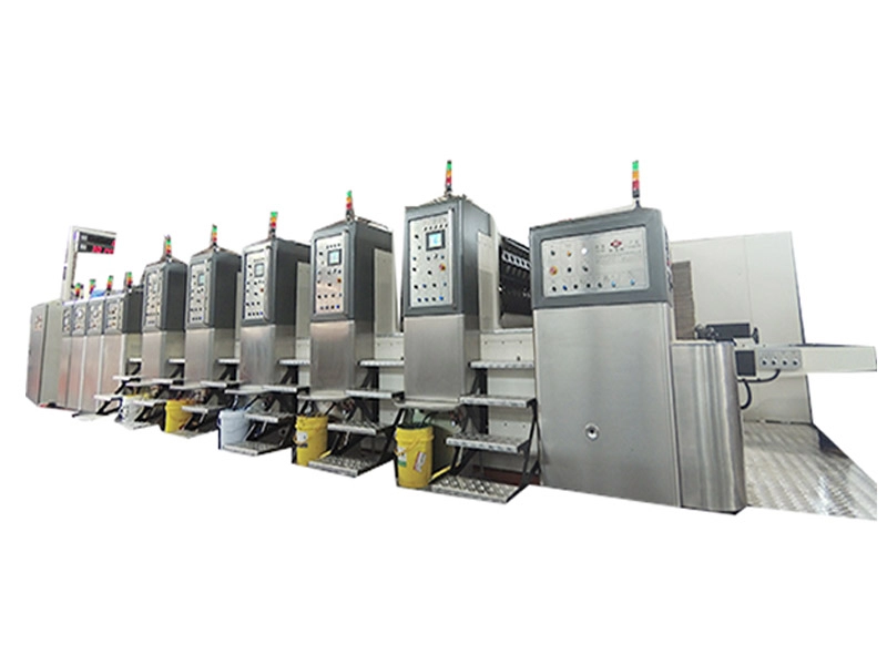 Máquina automática de troquelado con ranuras de impresión flexográfica de cartón corrugado de 4 colores