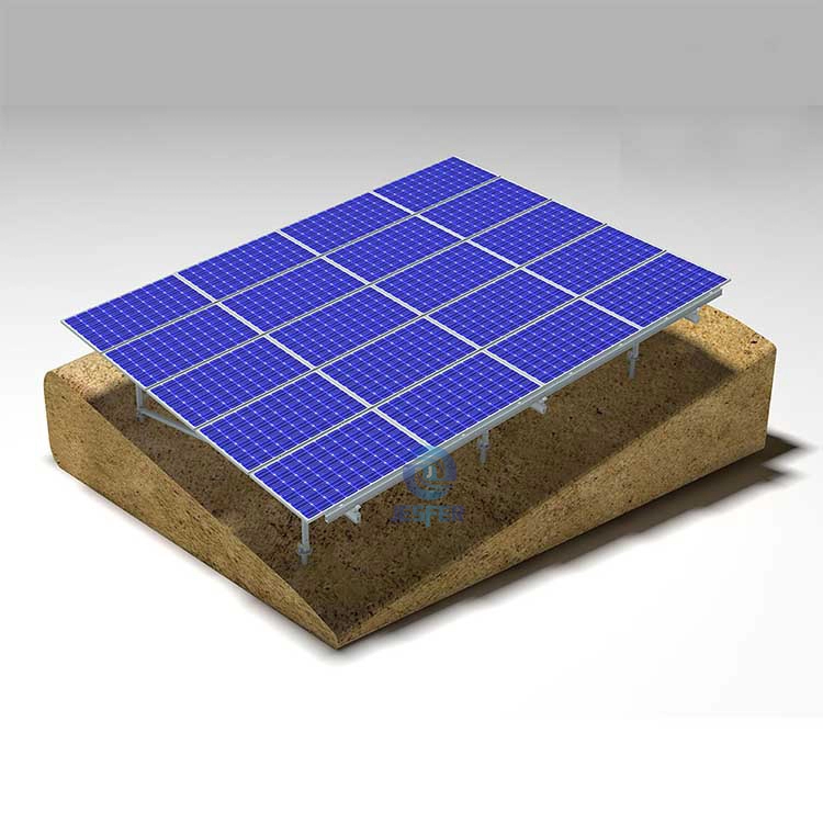 Soporte de montaje fotovoltaico bifacial solar ajustable para terraza en el suelo de la ladera