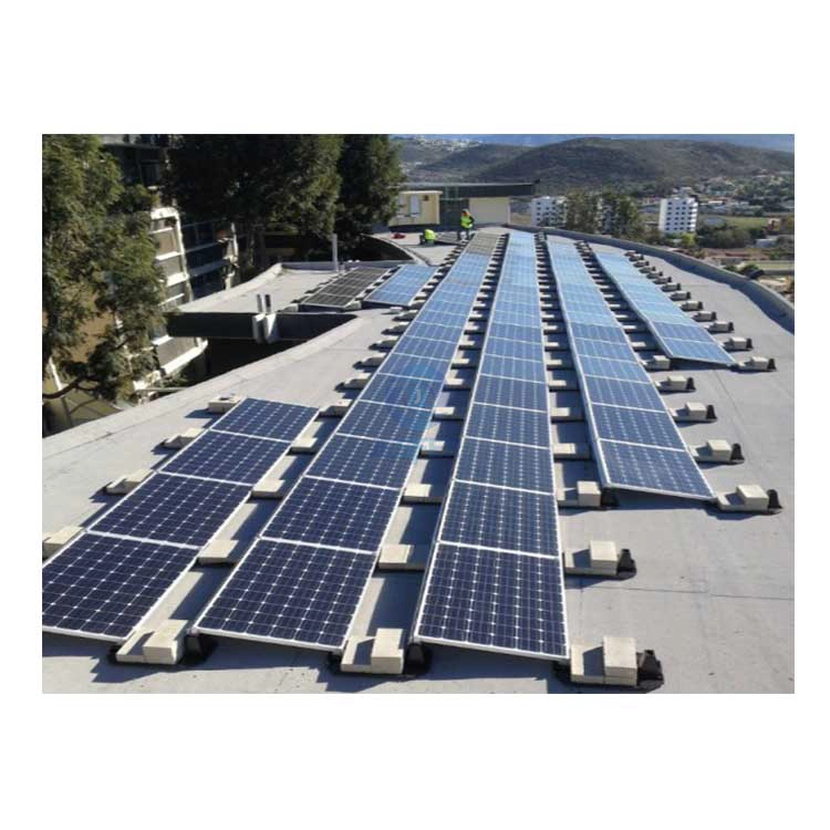 Sistema de montaje con balasto solar fotovoltaico de techo plano