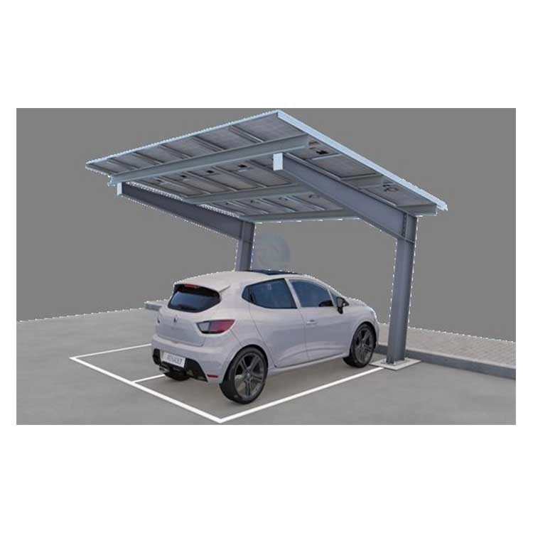 Cochera solar de acero al carbono, paneles solares, sombra de estacionamiento, puertos solares para coche con carga
