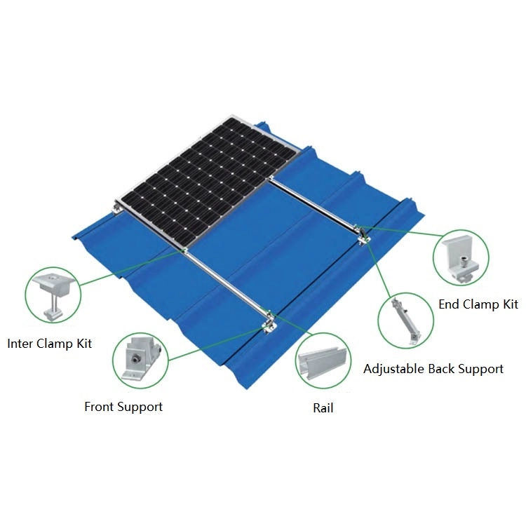 Kits de soporte ajustables Sistema de montaje de techo solar fotovoltaico