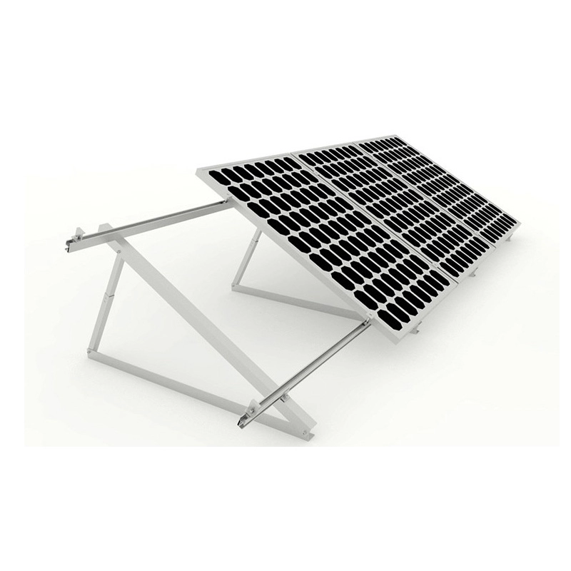 Sistema de montaje solar triangular para cubierta plana y metálica