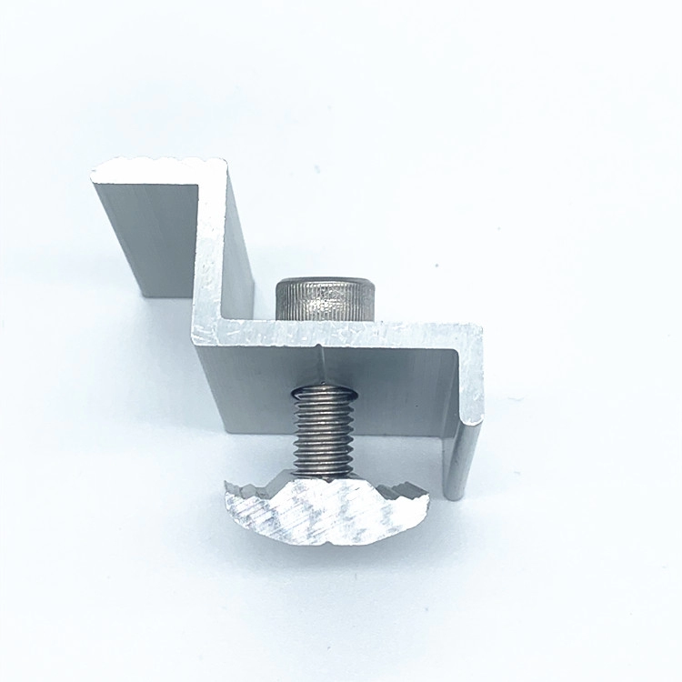 Sistema de soporte de montaje solar Abrazadera de extremo medio de aluminio