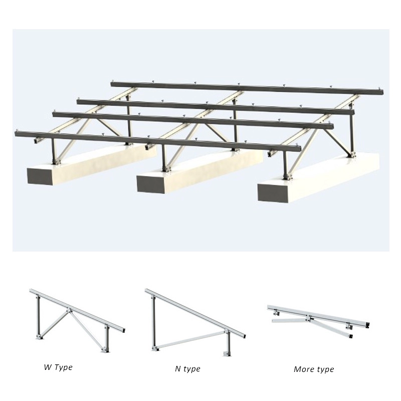 Estructura de kits de montaje en suelo de panel solar Sistema de aluminio