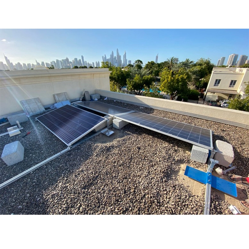Sistema de soportes de montaje solar de techo plano lastrado
