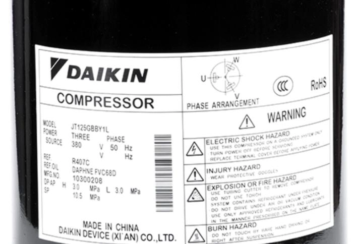 Compresores scroll comerciales R407C 3HP Daikin