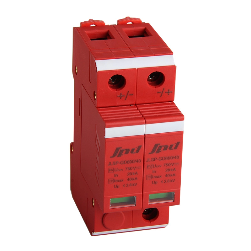 Jinli 2 polos dc dispositivo de protección contra sobretensiones solar spd 600V