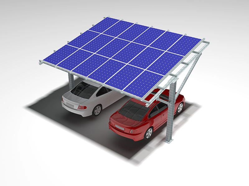 Sistema de montaje en tierra preensamblado para cochera de acero solar