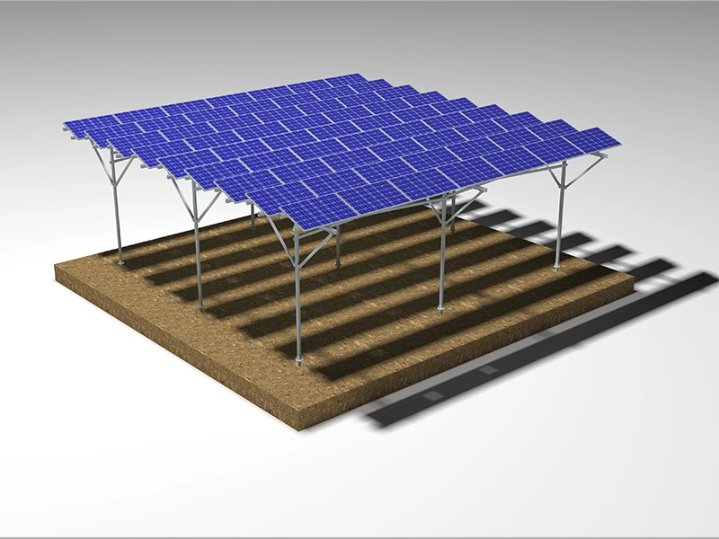 Sistema de montaje de estanterías solares para invernaderos agrícolas