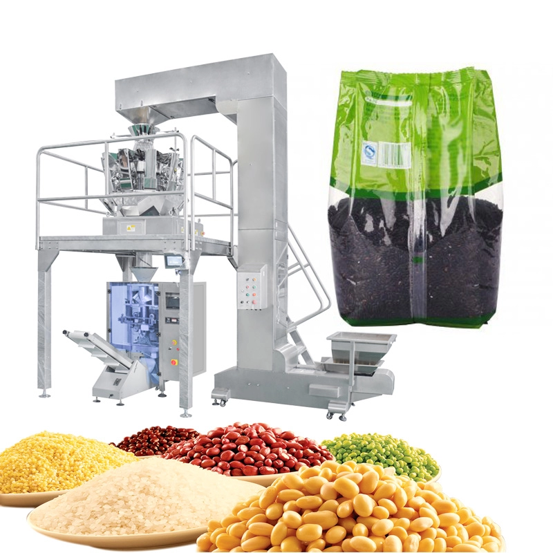 Máquina empacadora de pesaje de gránulos de soja de guisante vertical multifunción