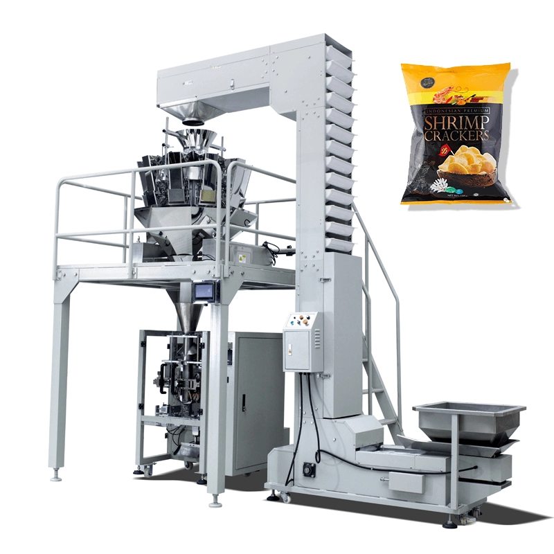 Máquina de envasado de alimentos inflados de palomitas de maíz con pesaje automático multifunción