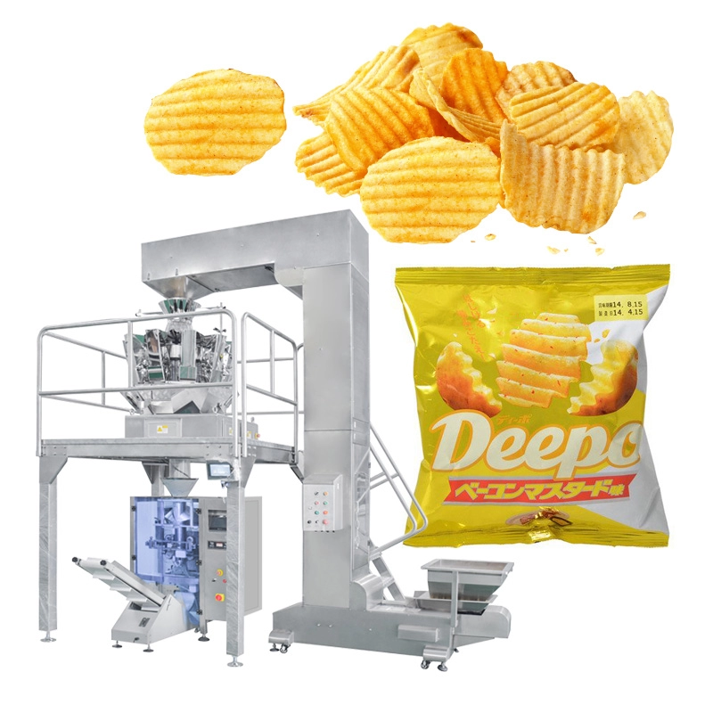 Longitud de la bolsa de inducción automática Palomitas de maíz infladas Máquina de envasado de gránulos de chips de camarones