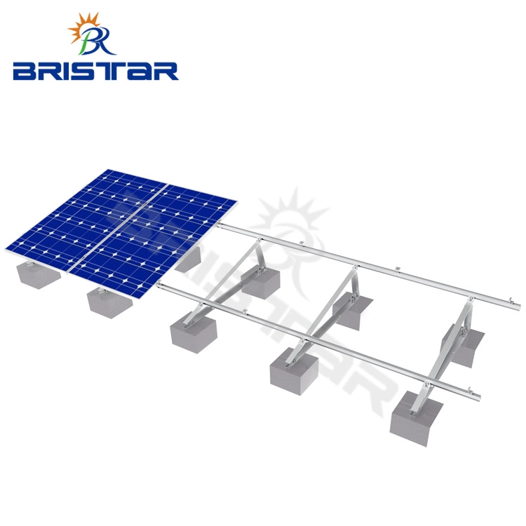 Sistema de montaje de techo plano con panel solar lastrado