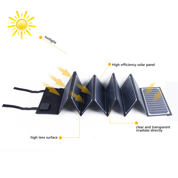 Carga de panel solar flexible a prueba de agua de 60W para teléfono y tableta