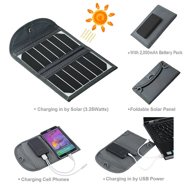 cargador ligero del panel solar de la mochila de 5V 0.66A para las cámaras digitales