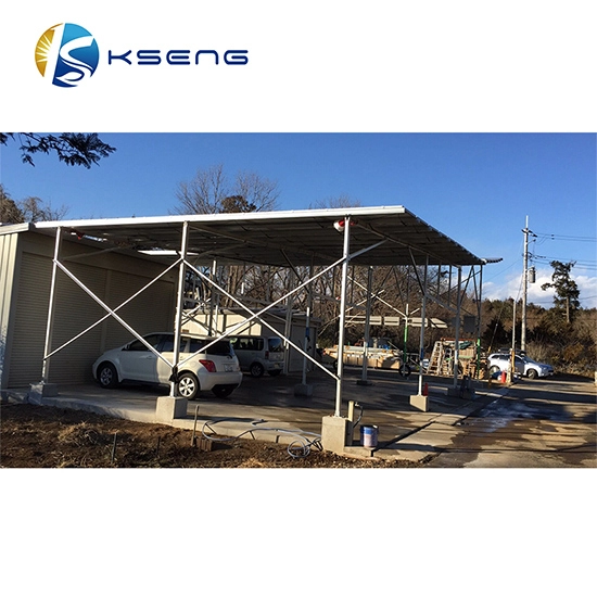 Soporte solar resistente al agua montado en cochera para áreas de estacionamiento comercial