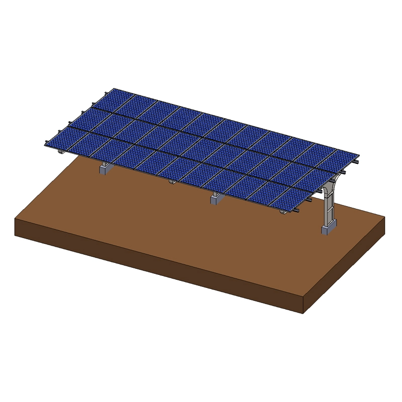 Sistema de montaje de cochera solar residencial de acero galvanizado