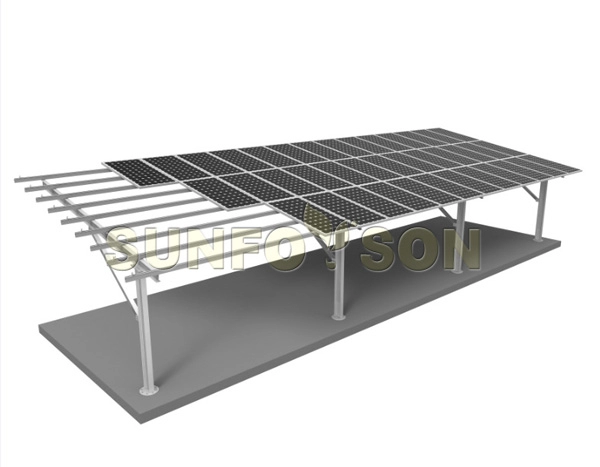 Montaje de cochera solar tipo voladizo