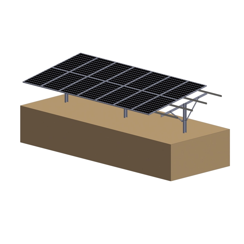 Sistema de montaje en suelo de pilotes solares de acero galvanizado