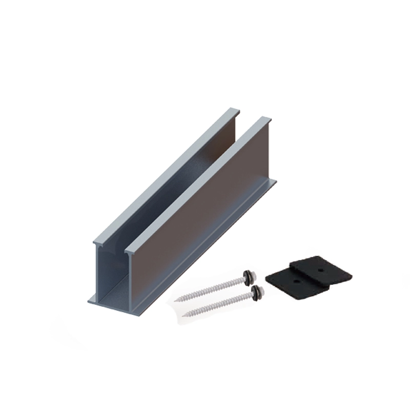 Mini rieles de montaje de techo de panel solar para techo RIB trapezoidal