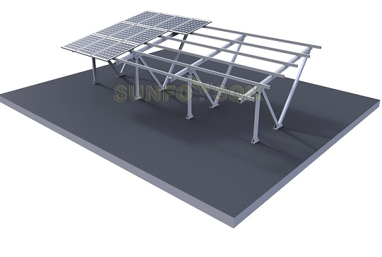 Estructura de montaje de cochera solar