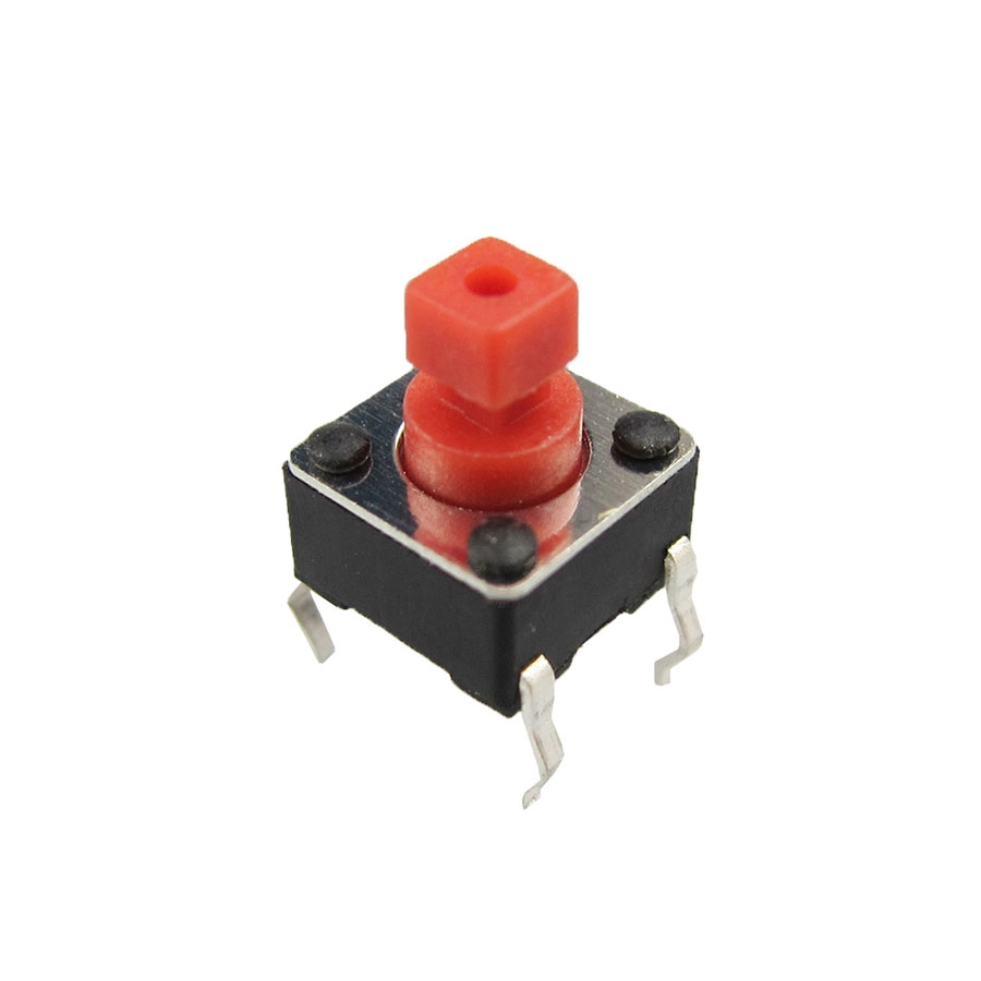 Interruptor de botón táctil con actuador cuadrado de 6 x 6x10 mm