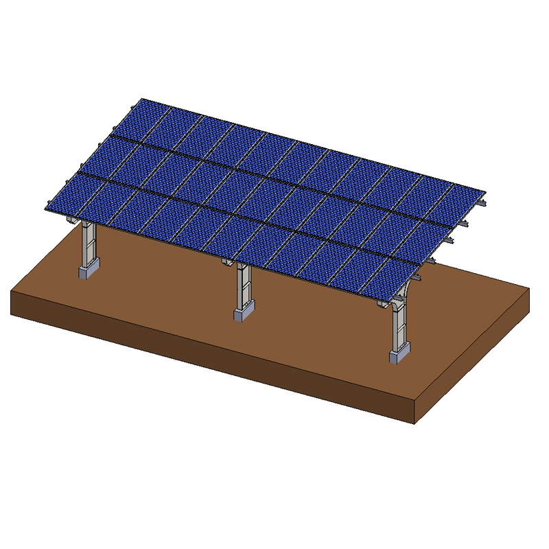 Sistema de montaje de cochera solar residencial de acero galvanizado