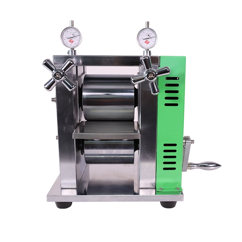 Máquina de prensa de laminación manual para calandrado de láminas de electrodos de batería de litio