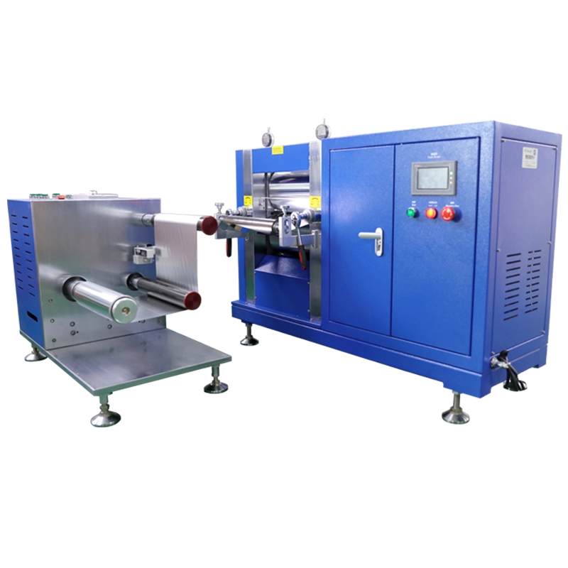 Sistema de rebobinado y desenrollado para máquina de prensa de rodillos hidráulicos de batería
