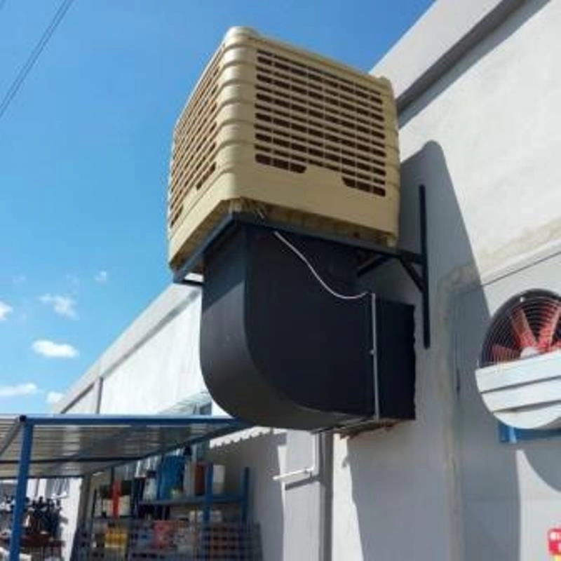 Enfriador de flujo de aire grande bajo en carbono Enfriador de aire industrial Enfriador de aire evaporativo montado en el techo de China Fabricantes