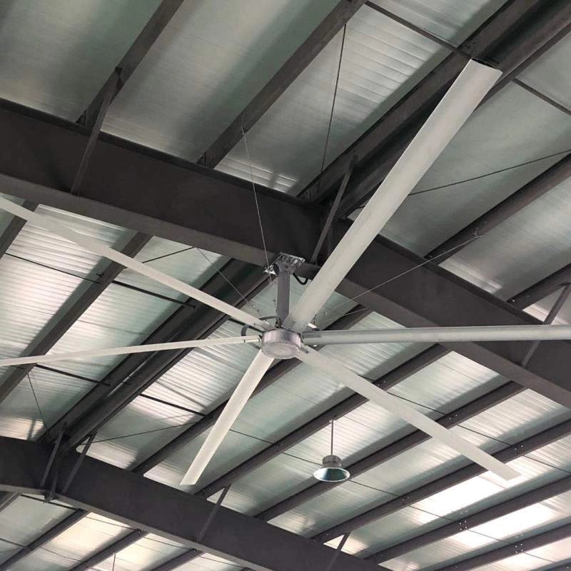 Ventilador industrial HVLS de gran volumen y baja velocidad con ventilador de techo Aerometal Large Blades BLDC