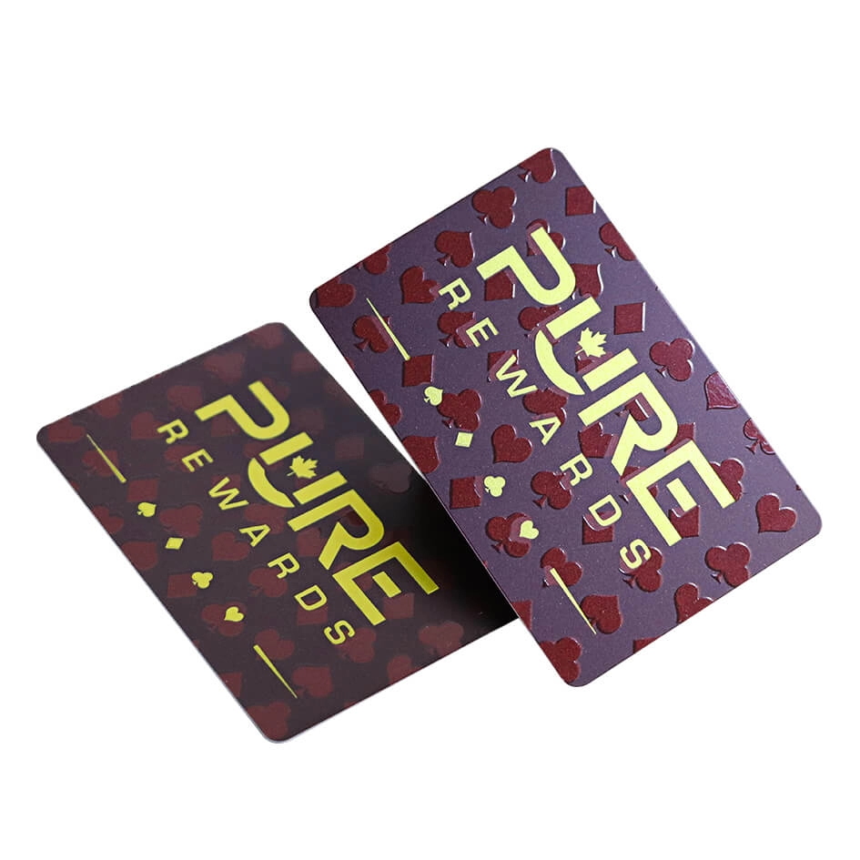 Ambos lados de impresión de tarjetas de recompensa comercial de PVC con punto UV