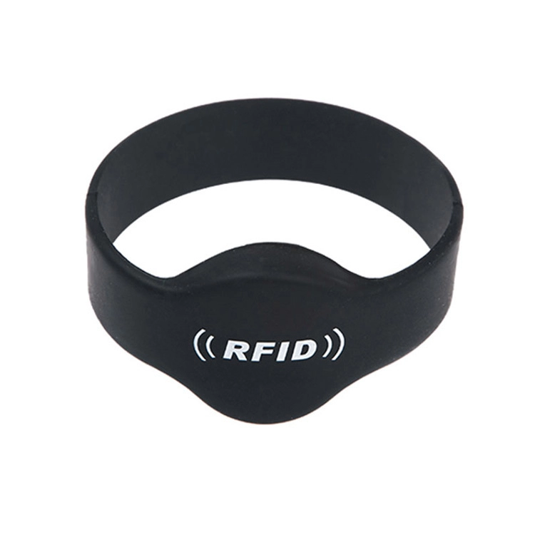 Pulsera de silicona negra OEM RFID TK4100 personalizada para eventos